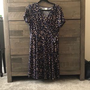 Navy Blue Wrap Dress